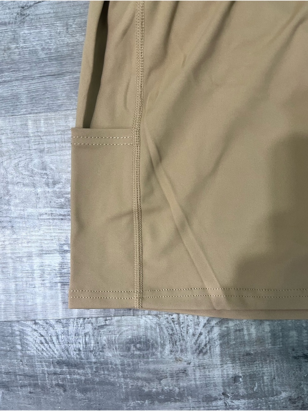 Women's Stretch Knit Skort- Tan pockets In Shorts - Picture 2 of 3